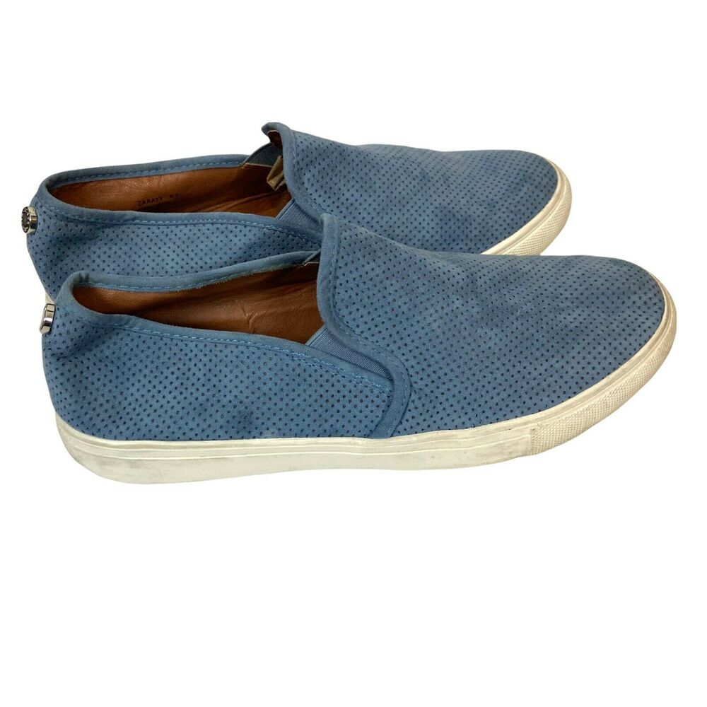 Steve Madden Women's Zarayy Blue Fabric Perforated Slip On Casual Shoes Size 9.5